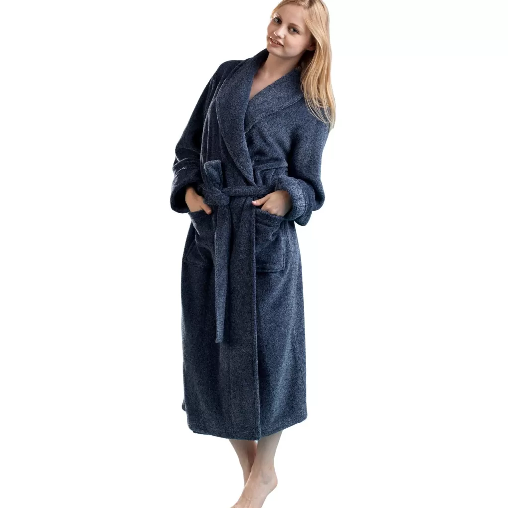 La Cera™ La Cera Heathered Fleece Long Robe