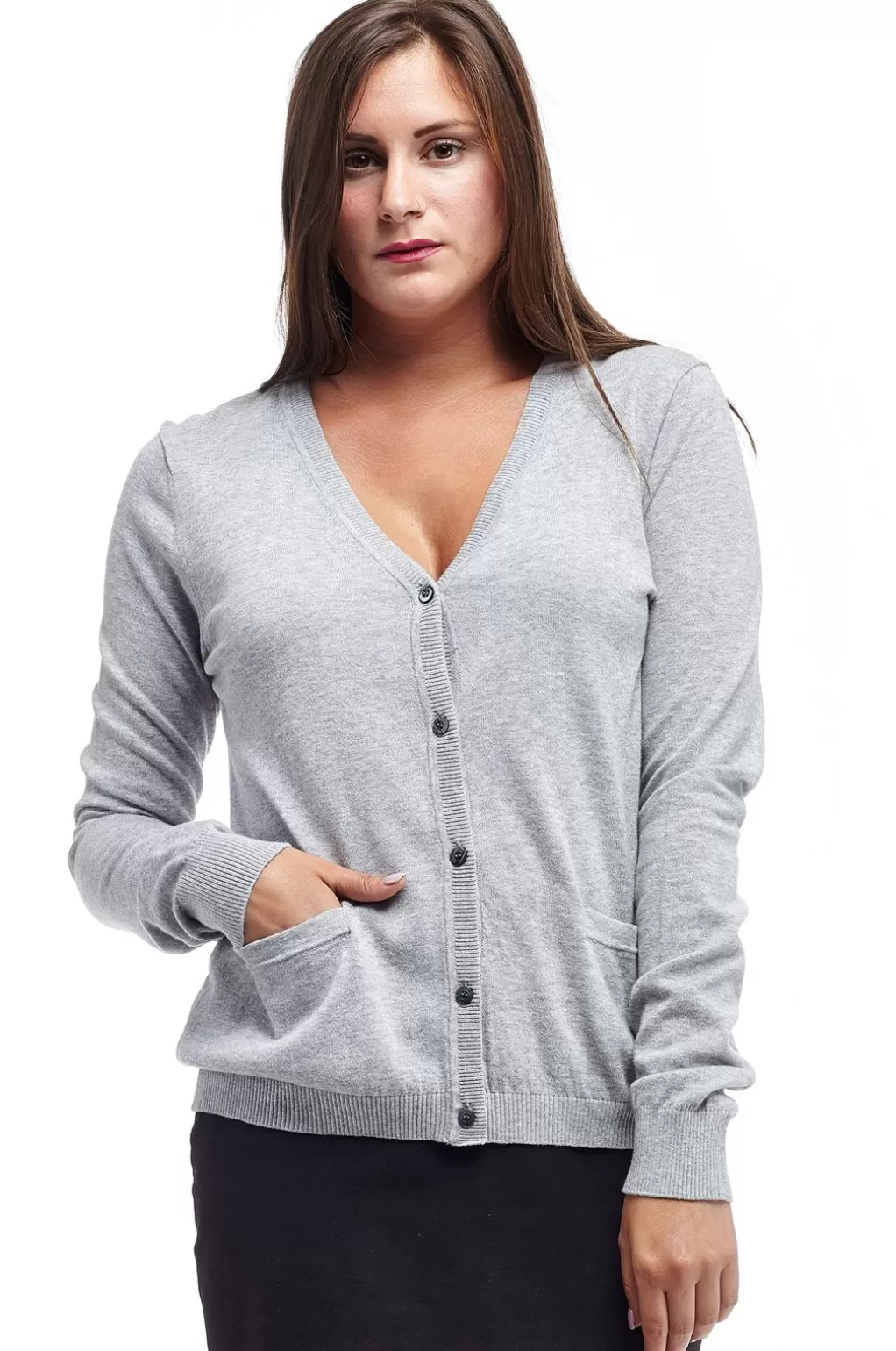 La Cera™ La Cera Long Sleeve Cardigan With Pockets