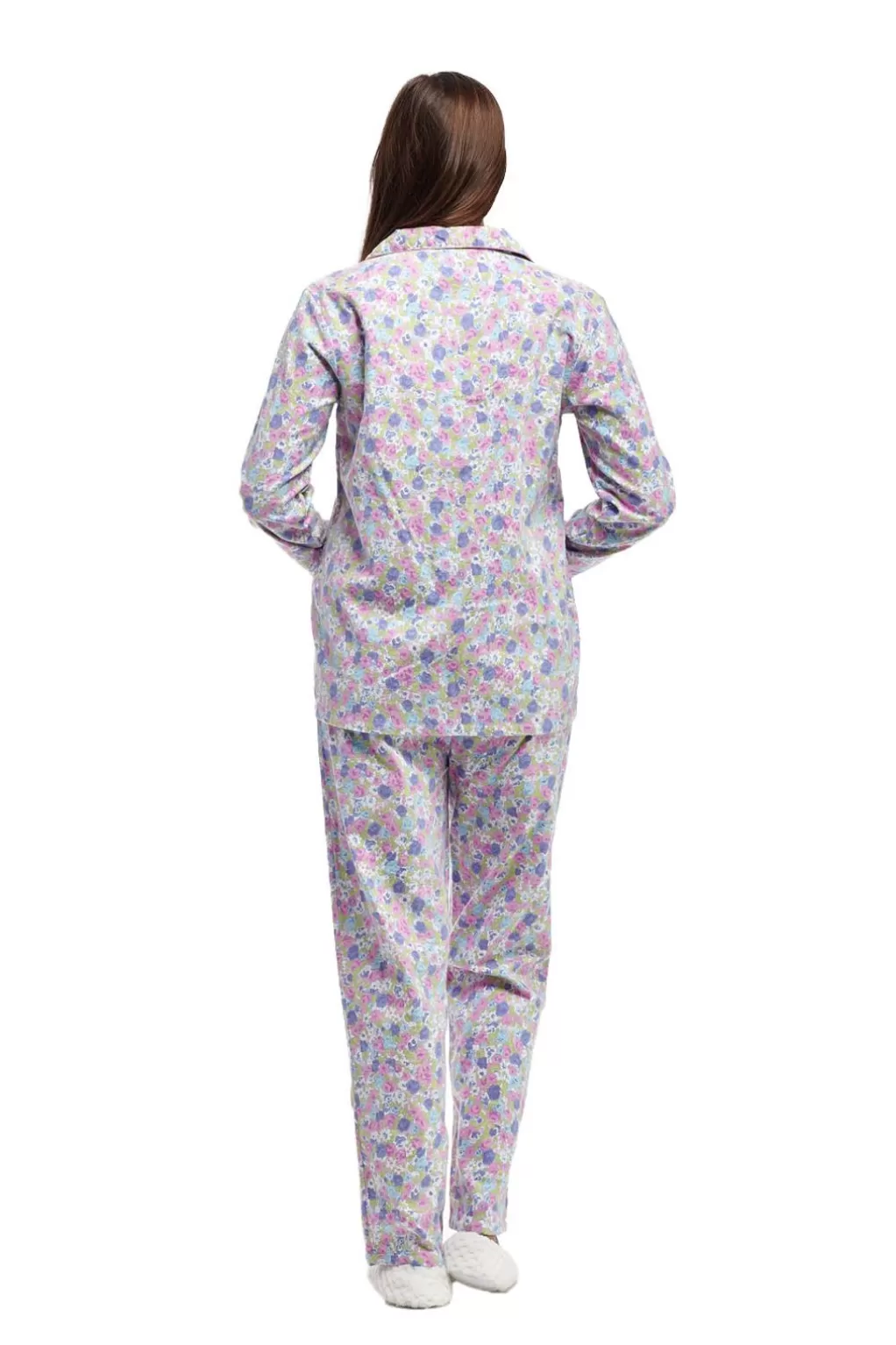 La Cera™ La Cera Long Sleeve Floral Flannel Pajama Set