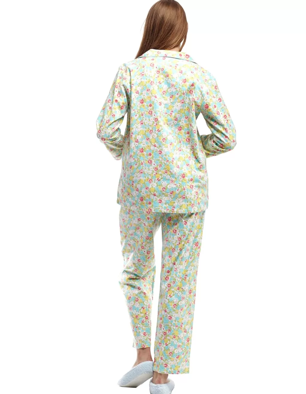 La Cera™ La Cera Long Sleeve Floral Flannel Pajama Set
