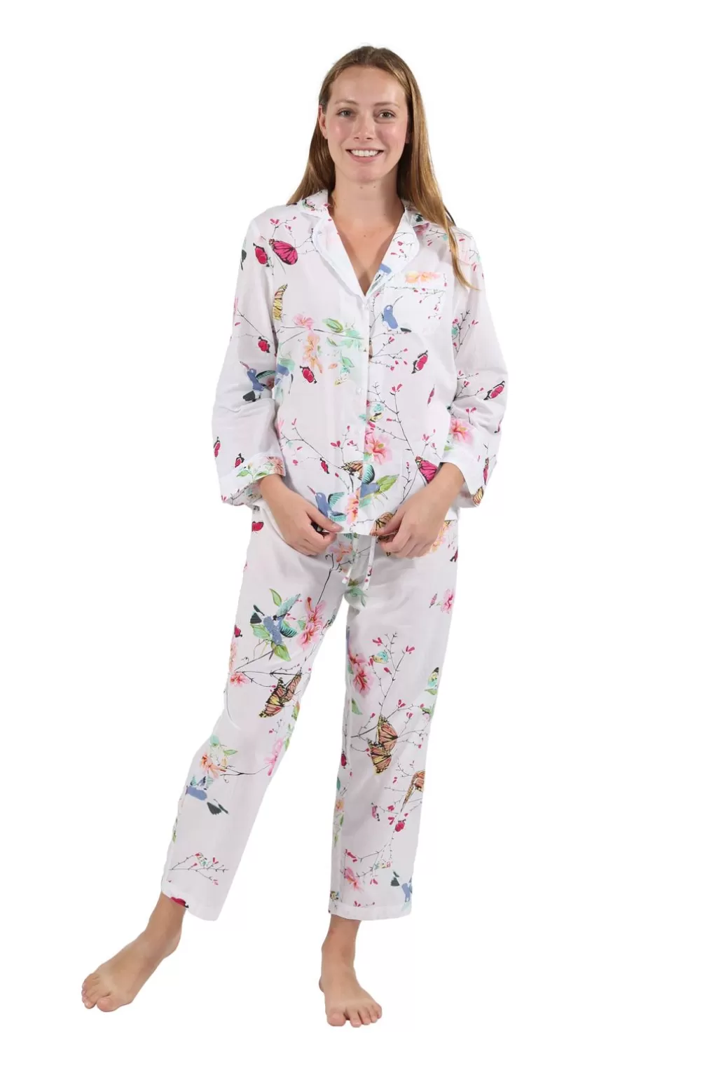 La Cera™ La Cera Long Sleeve Floral Pajama Set