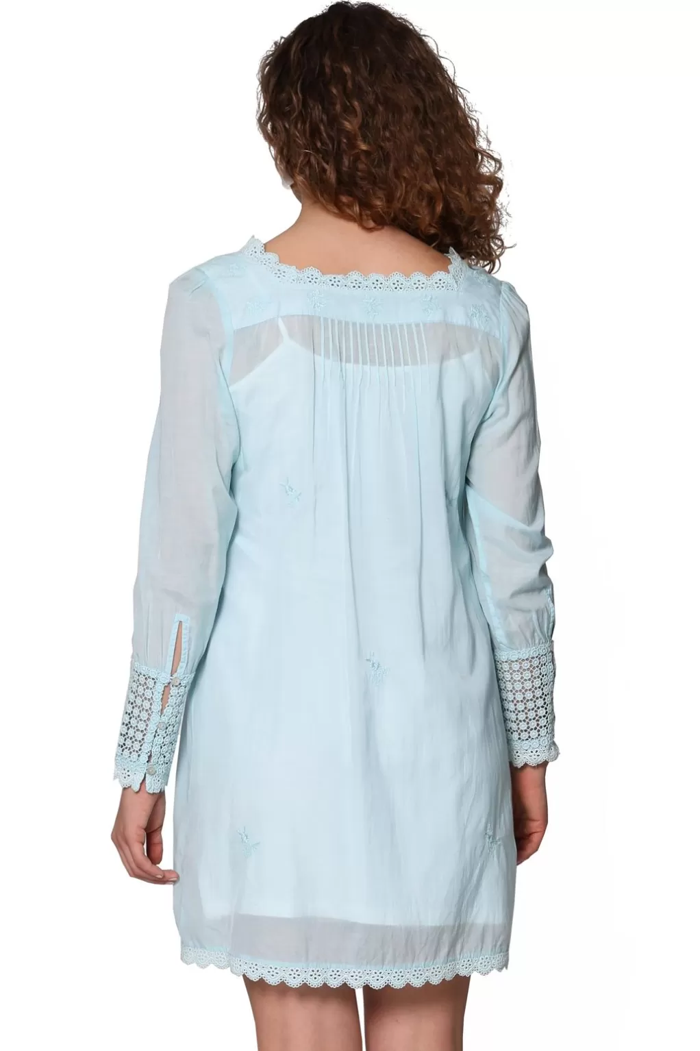 La Cera™ La Cera Long Sleeve Lace Yoke Top