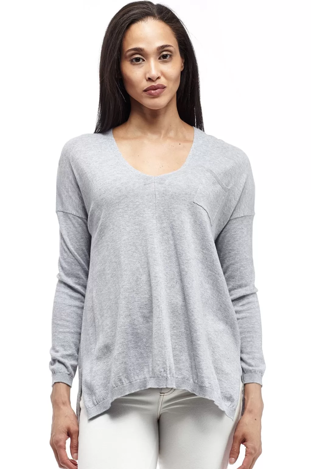 La Cera™ La Cera Long Sleeve Pullover Sweater With Pocket