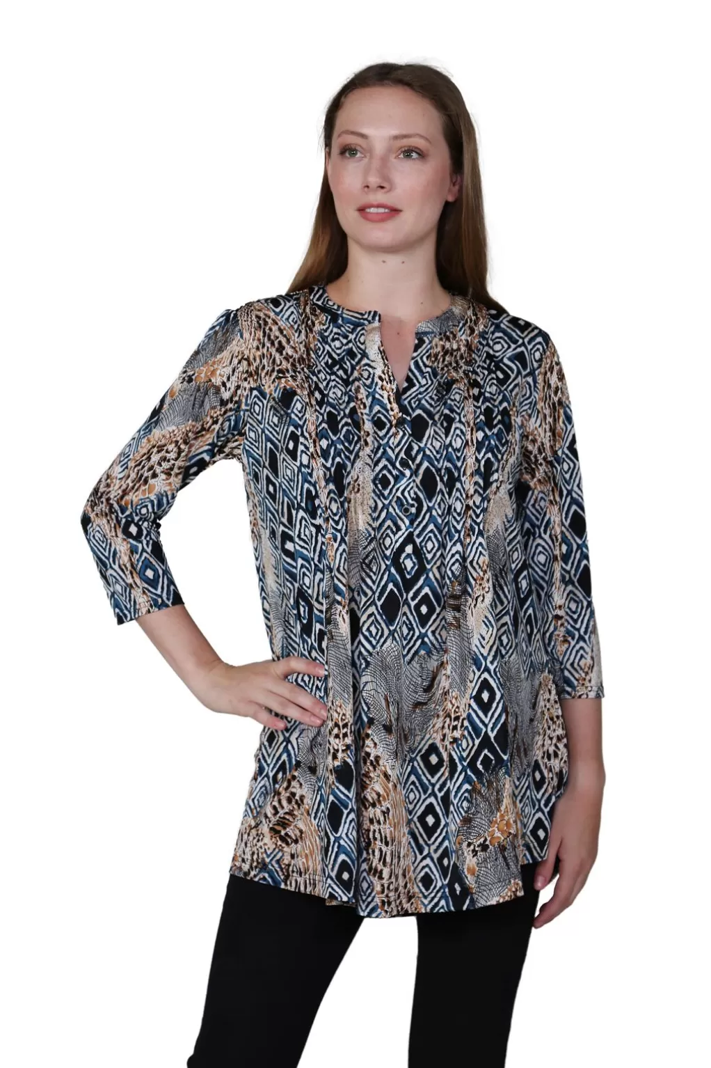 La Cera™ La Cera Malabar Batik Print Tunic
