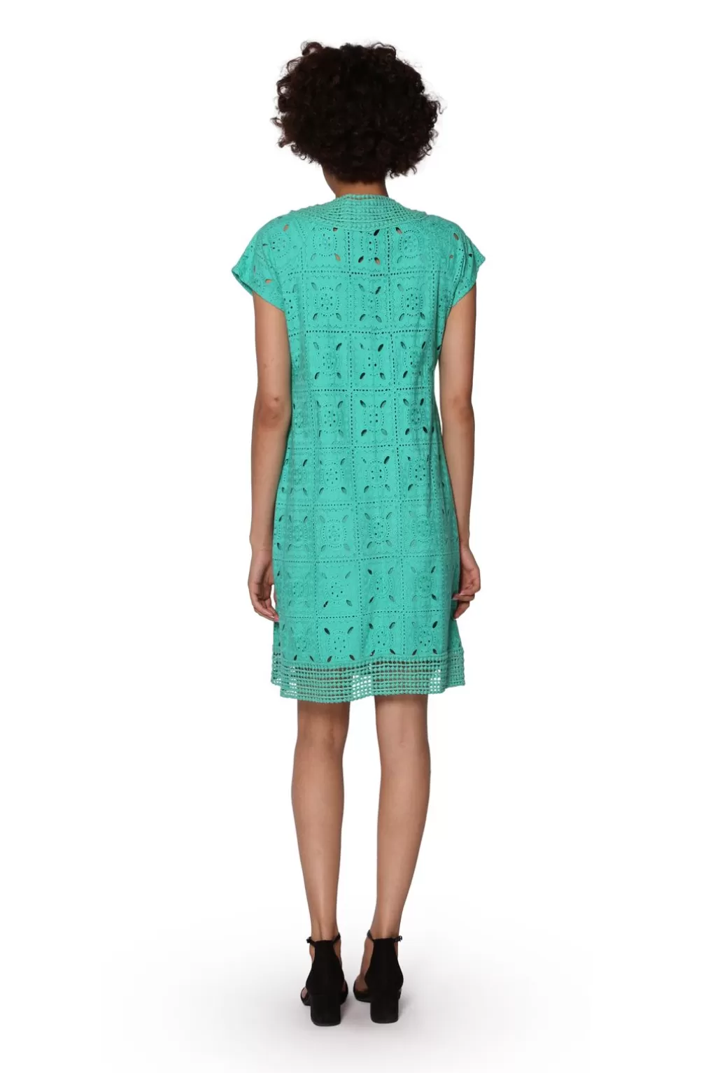 La Cera™ La Cera Medallion Lace Cap Sleeve Dress