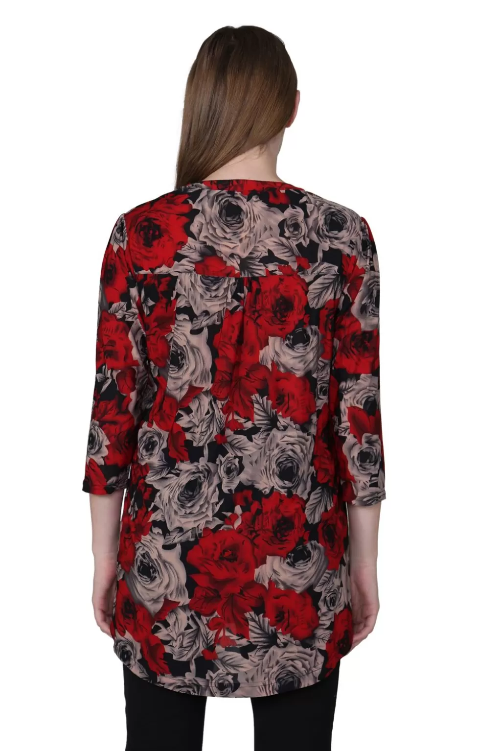 La Cera™ La Cera Midnight Roses Print Tunic