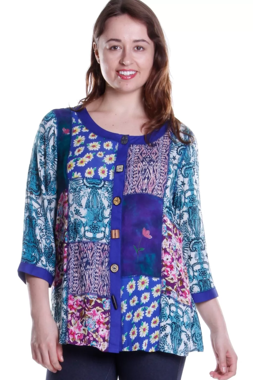 La Cera™ La Cera Multi Patchwork Top