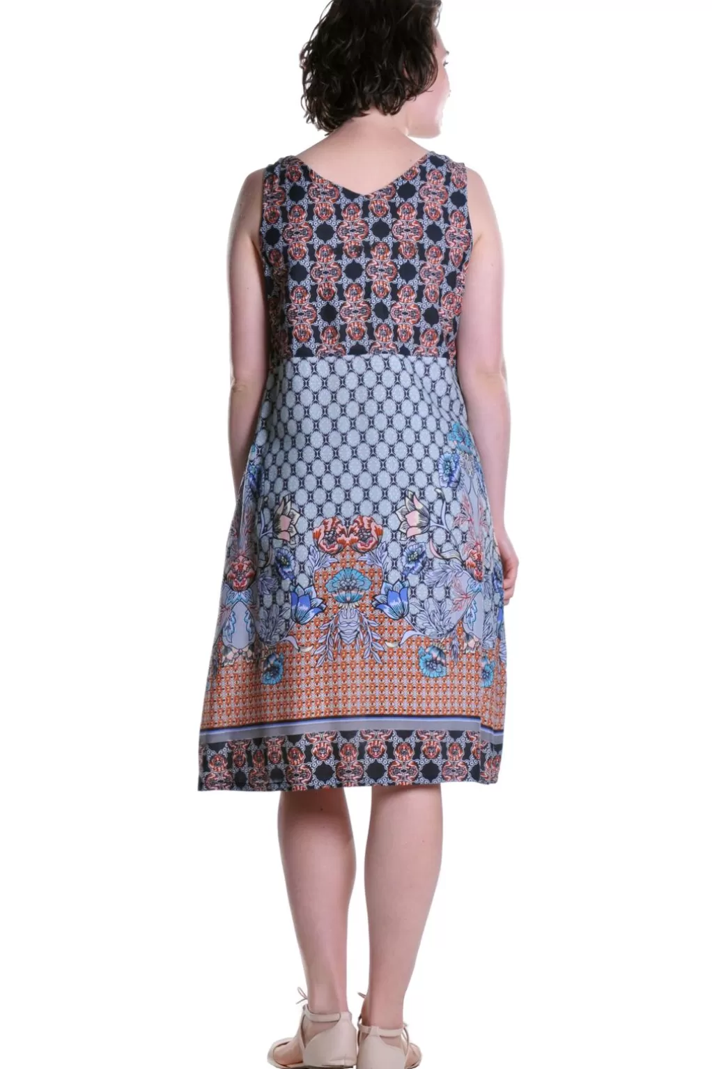 La Cera™ La Cera Multi Print Sleeveless Dress