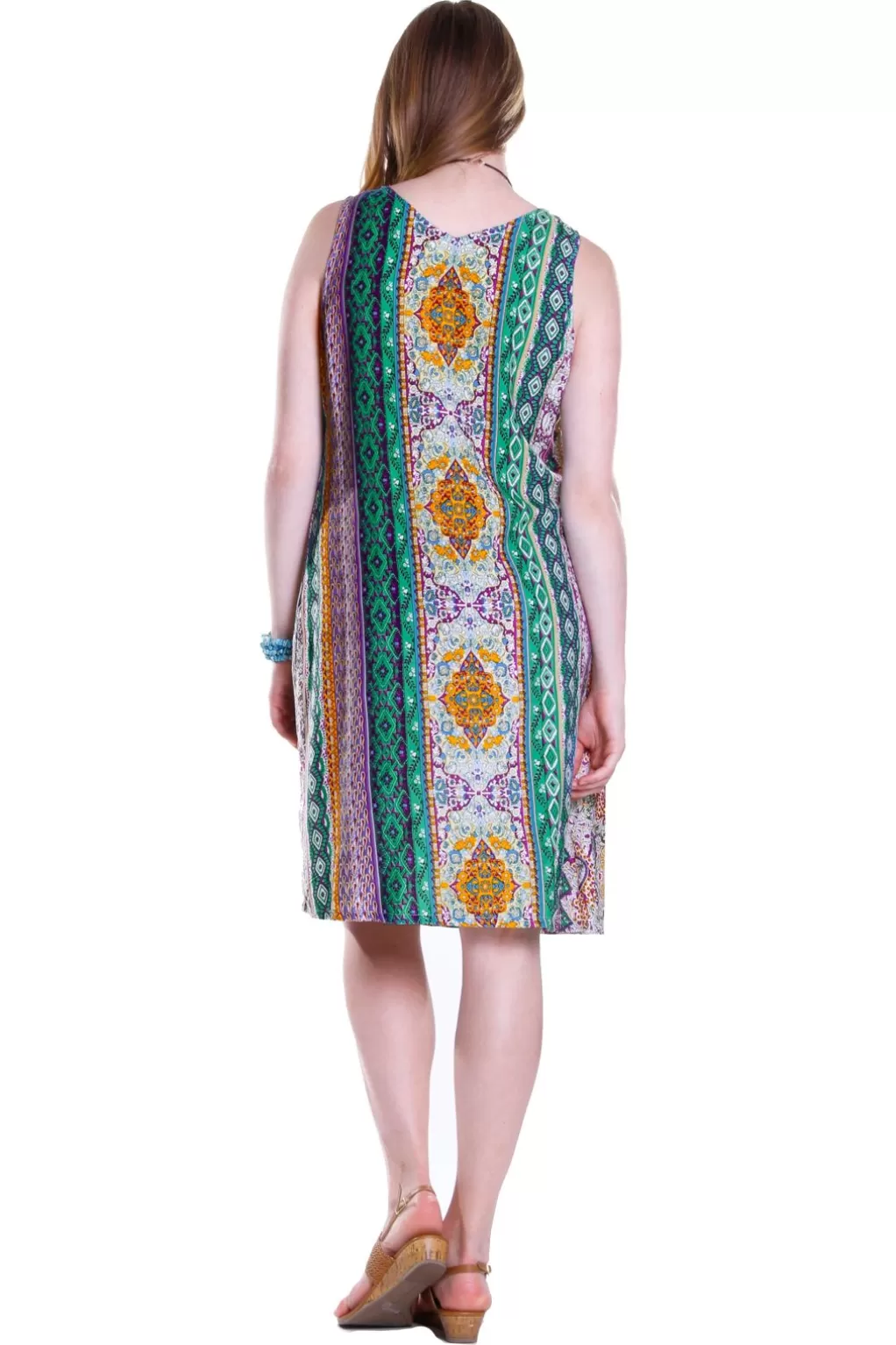 La Cera™ La Cera Multi Print Sleeveless Dress