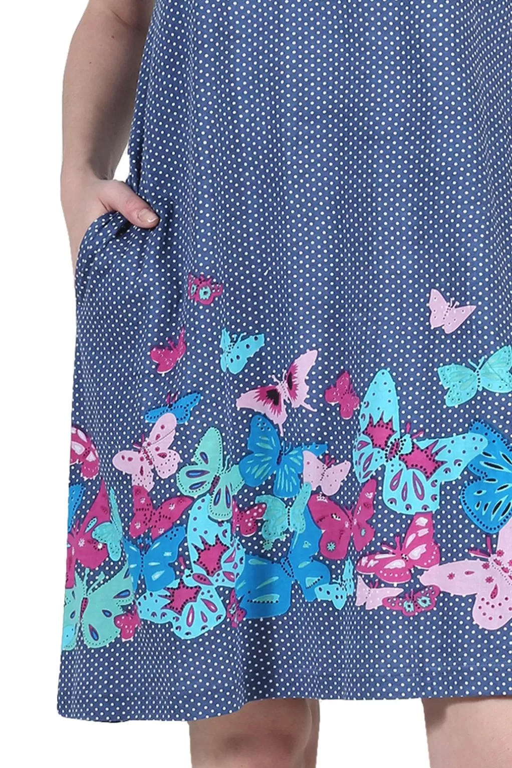 La Cera™ La Cera Novelty Floral Butterfly Print Short Sleeve Dress