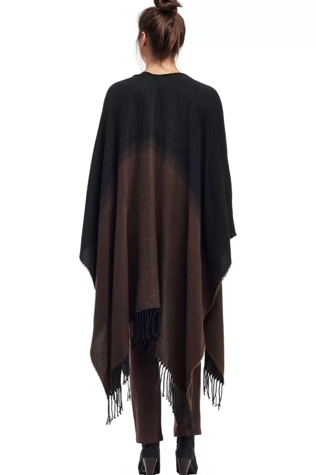 La Cera™ La Cera Ombre Split Poncho Shawl