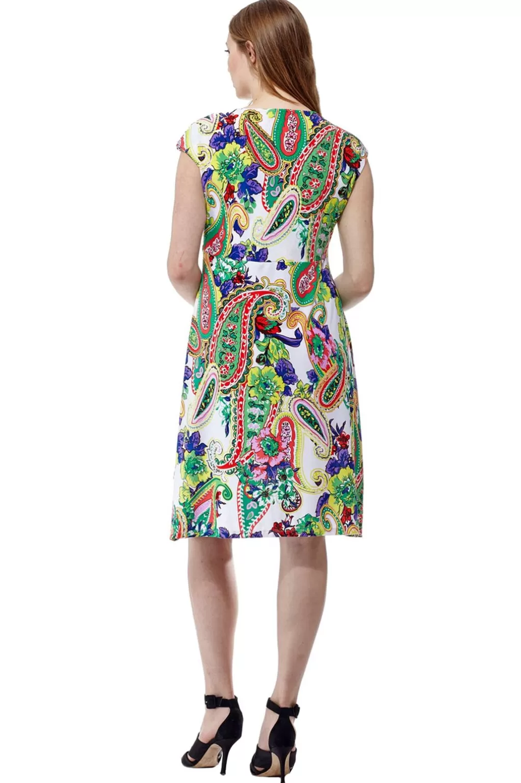 La Cera™ La Cera Paisley Floral Print Sleeveless Dress