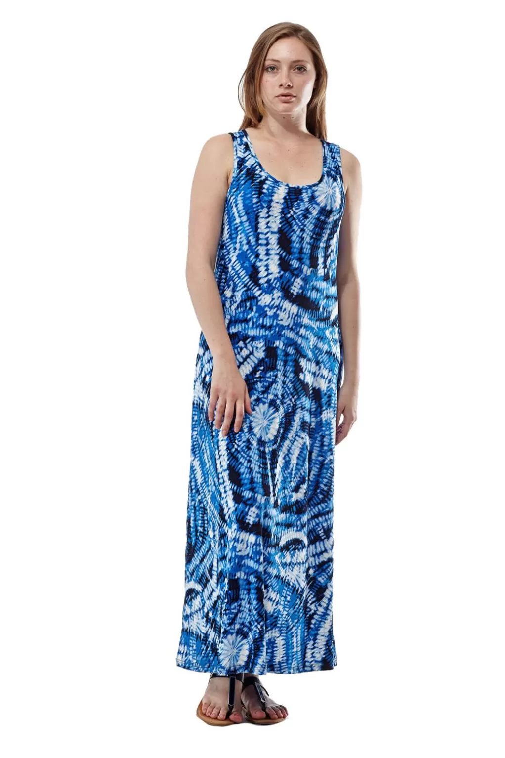 La Cera™ La Cera Paisley Tie Dye Print Maxi Dress