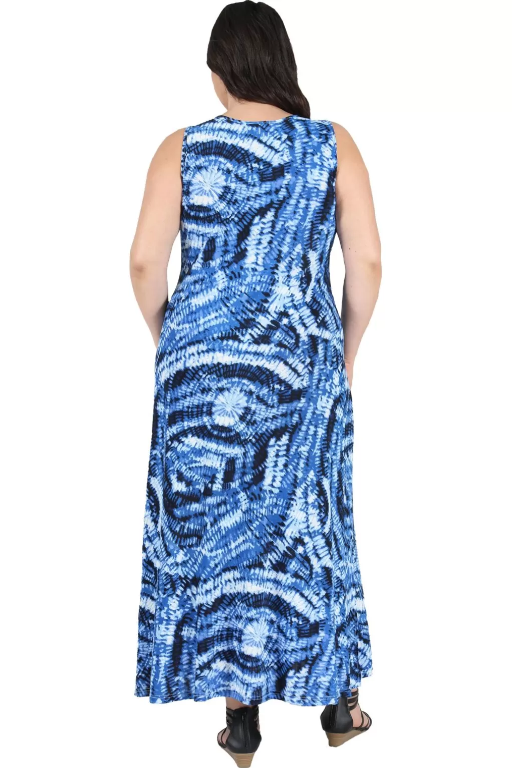 La Cera™ La Cera Paisley Tie Dye Print Plus Size Maxi Dress