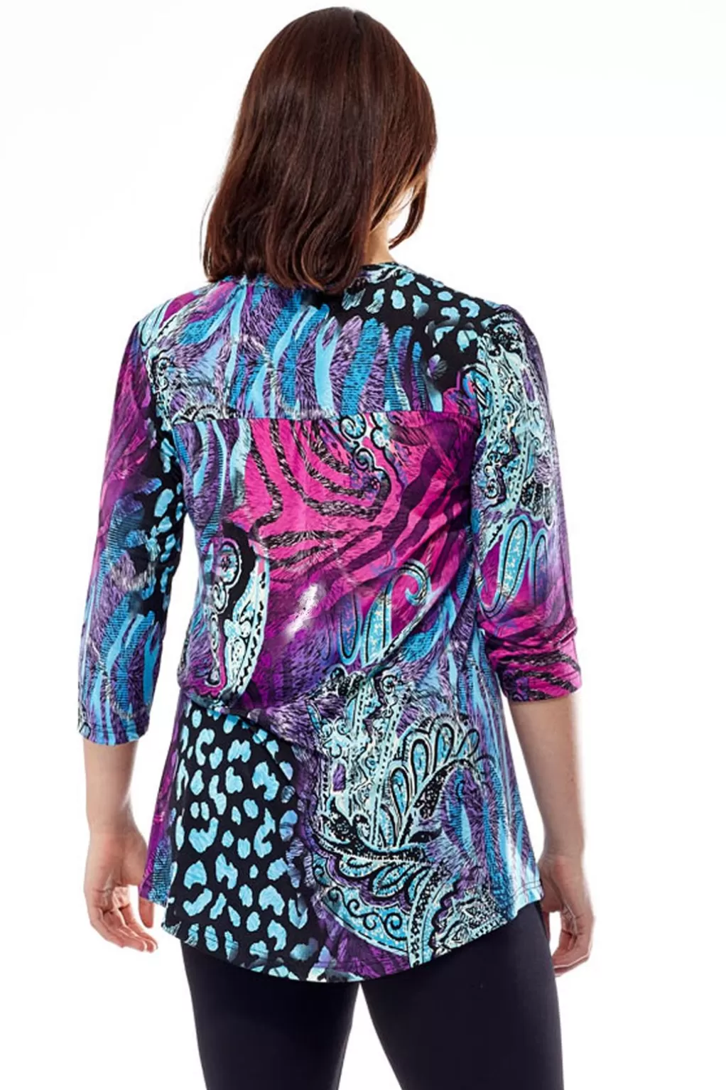 La Cera™ La Cera Pleat Front Printed Tunic