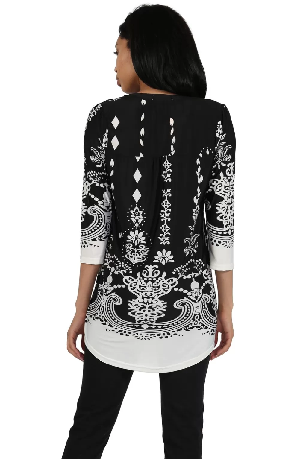 La Cera™ La Cera Pleat Front Printed Tunic