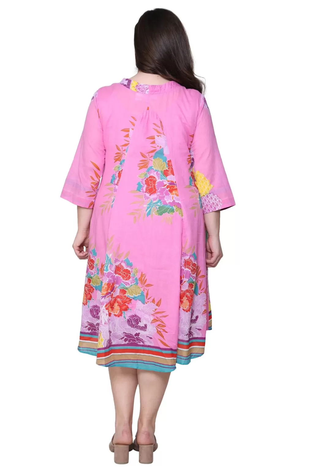 La Cera™ La Cera Plus Size 100% Cotton Printed Plus Size Dress