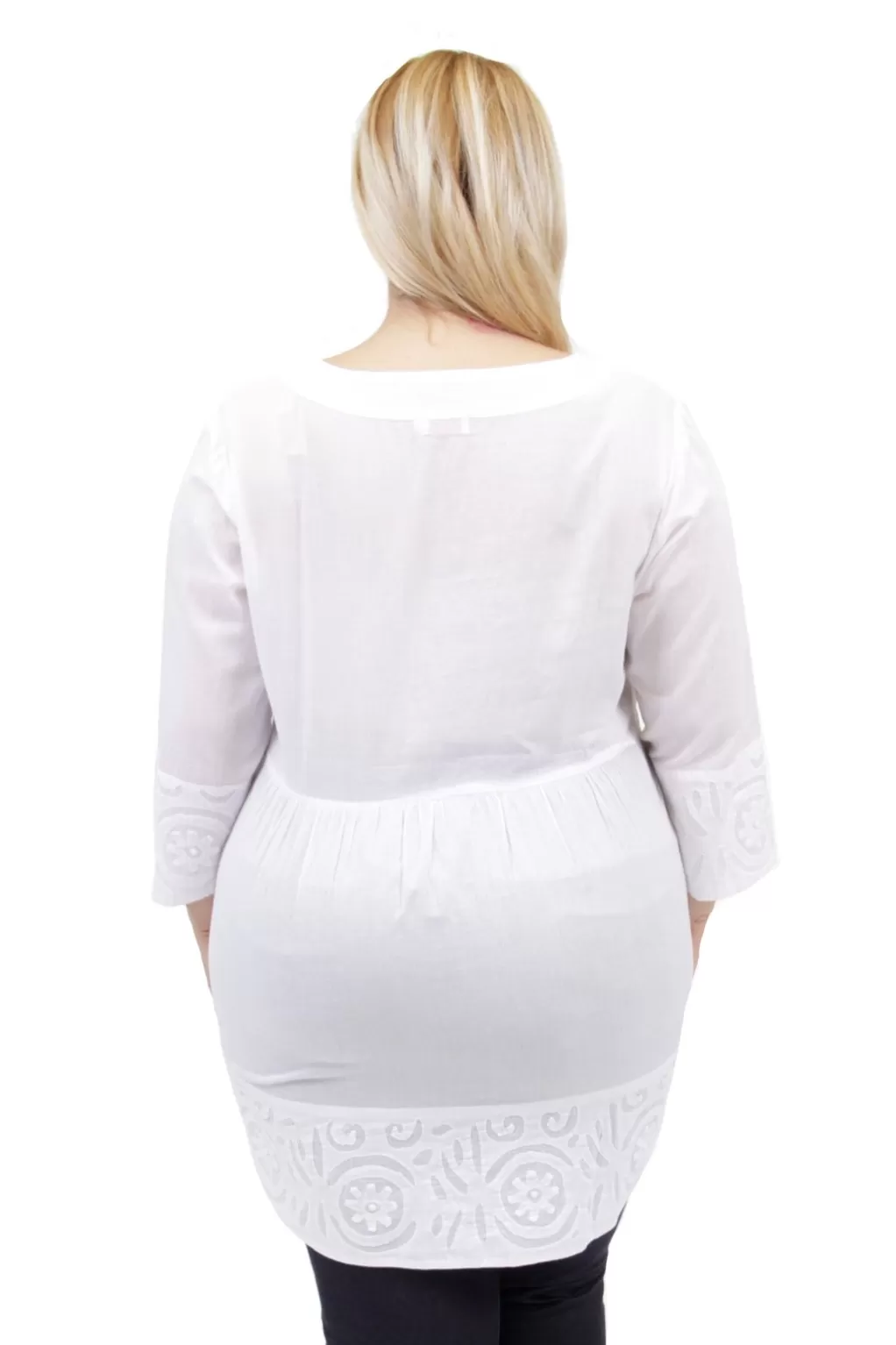 La Cera™ La Cera Plus Size Applique Trimmed Tunic
