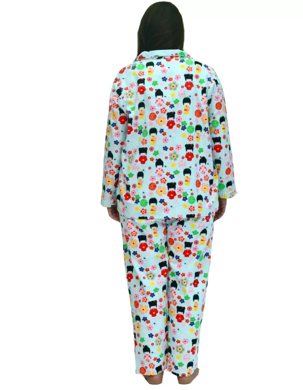 La Cera™ La Cera Plus Size Cotton Flannel Pajama Set