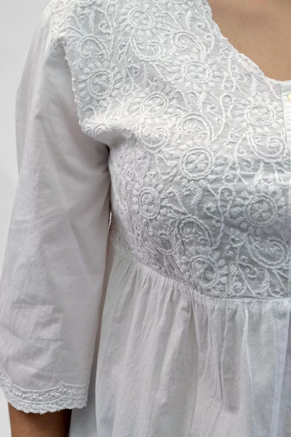 La Cera™ La Cera Plus Size Embroidered Bodice Blouse