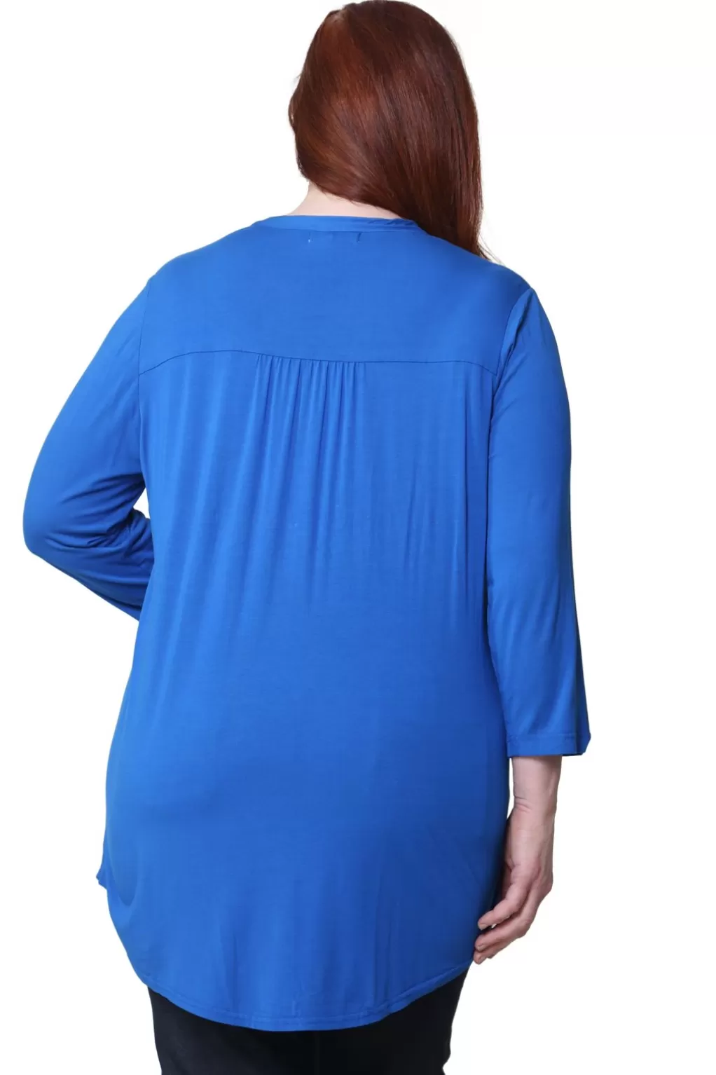 La Cera™ La Cera Plus Size Pleat Front Rayon Solid Tunic