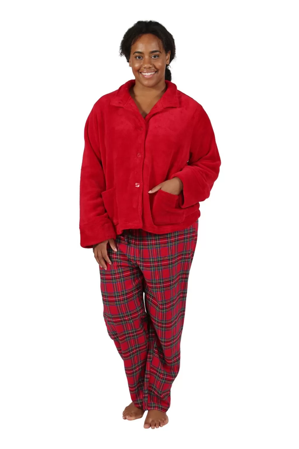 La Cera™ La Cera Plus Size Plush Bed Jacket