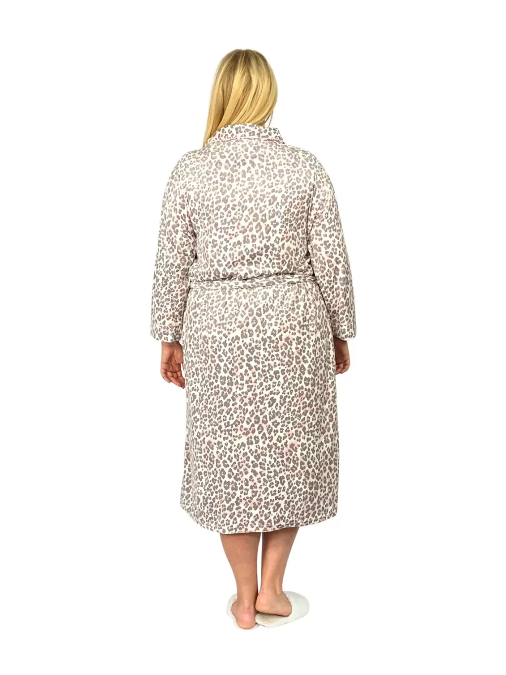 La Cera™ La Cera Plus Size Silky Shee Minky Wrap Robe