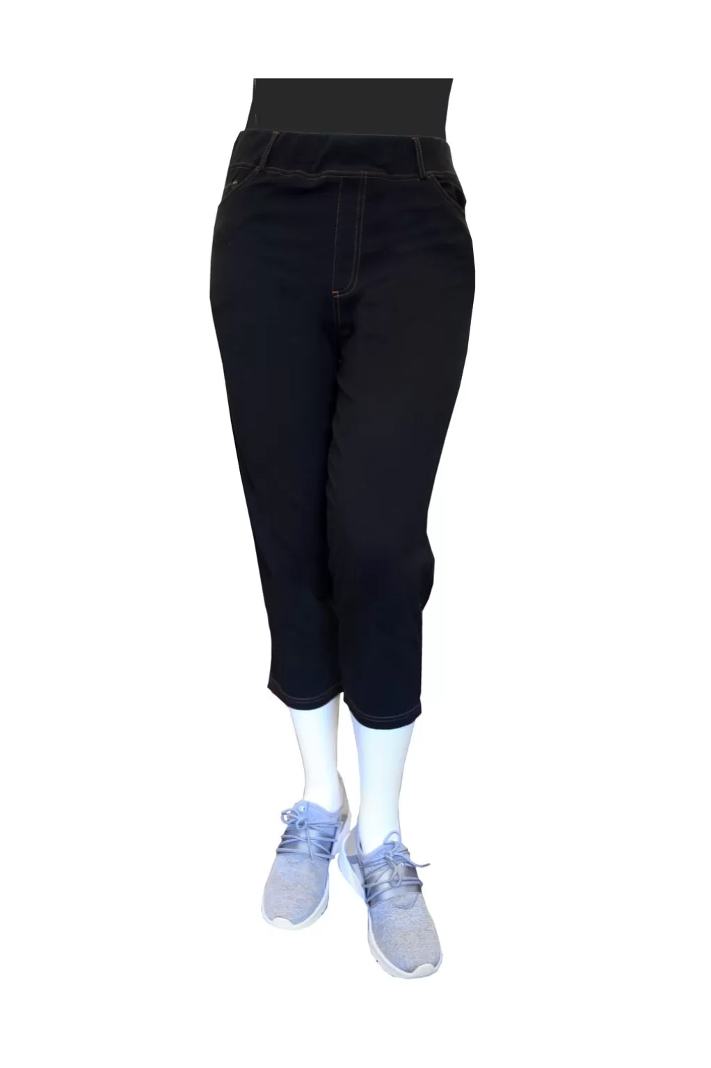 La Cera™ La Cera Plus Size Stretch Knit Cropped Pant