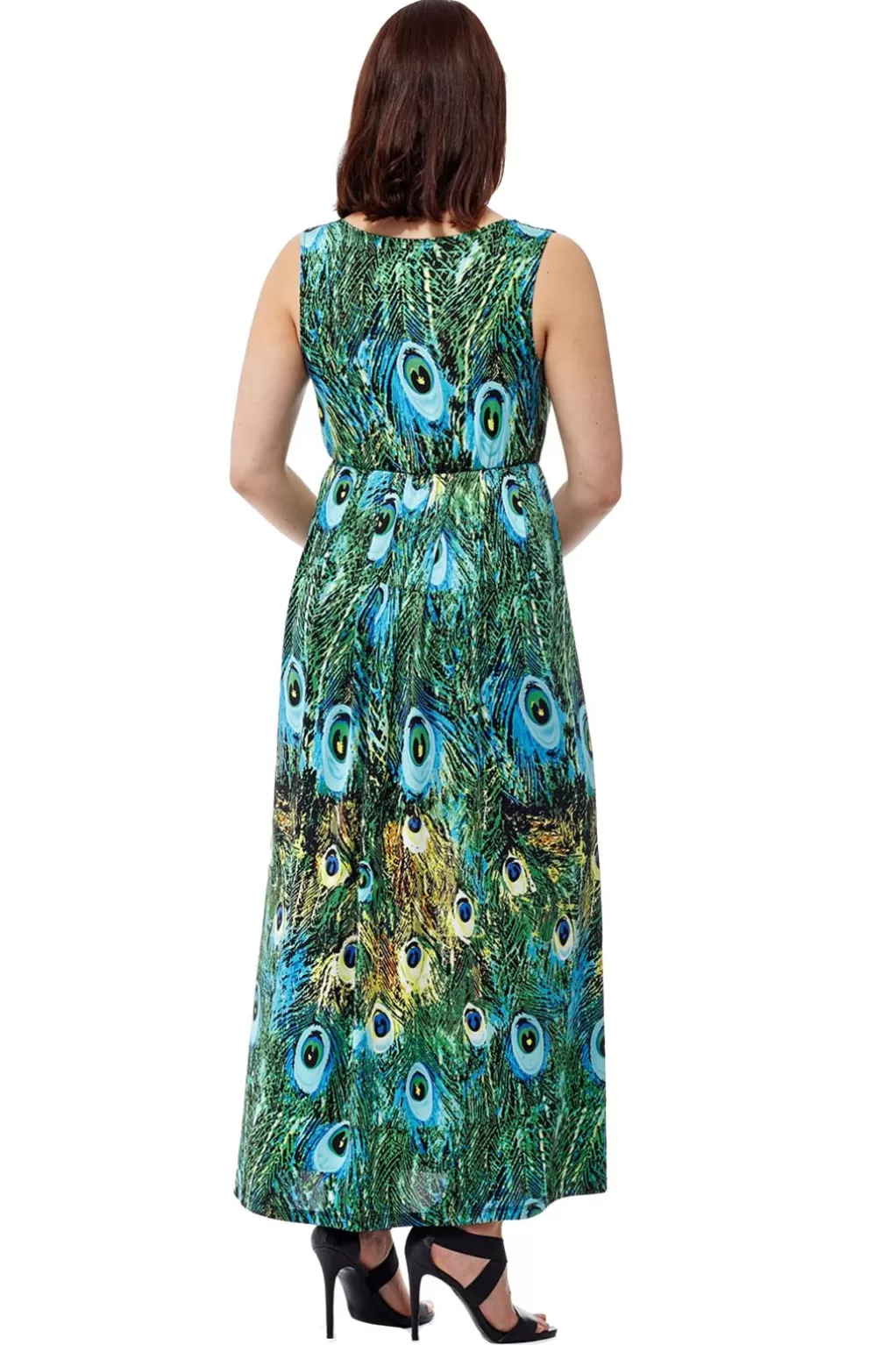 La Cera™ La Cera Printed Sleevless Maxi Dress