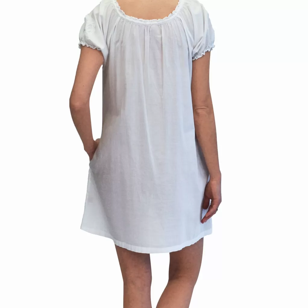 La Cera™ La Cera Puff Sleeve Short Peasant Gown