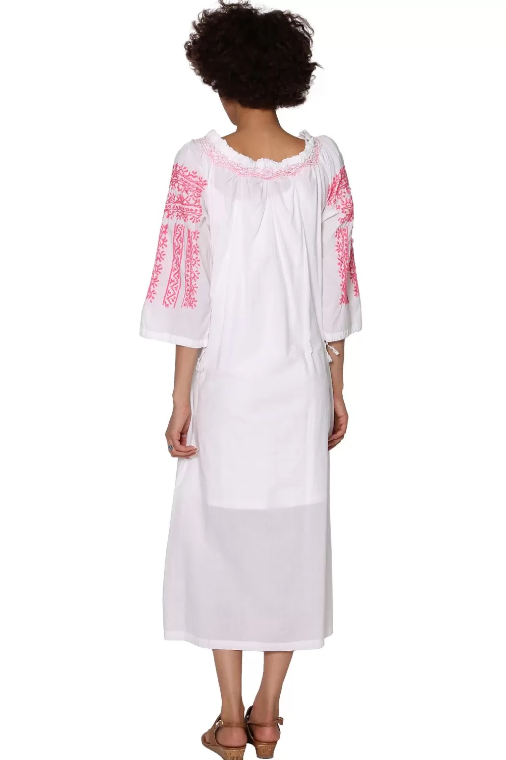 La Cera™ La Cera Quarter Length Sleeve Embroidered Caftan