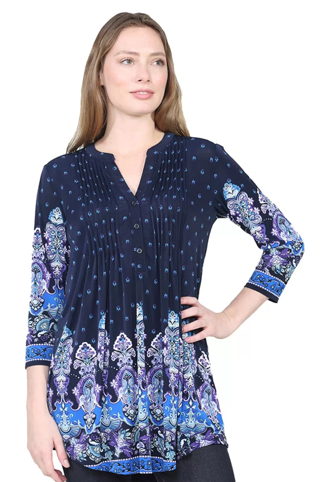 La Cera™ La Cera Renaissance Paisley Print Tunic