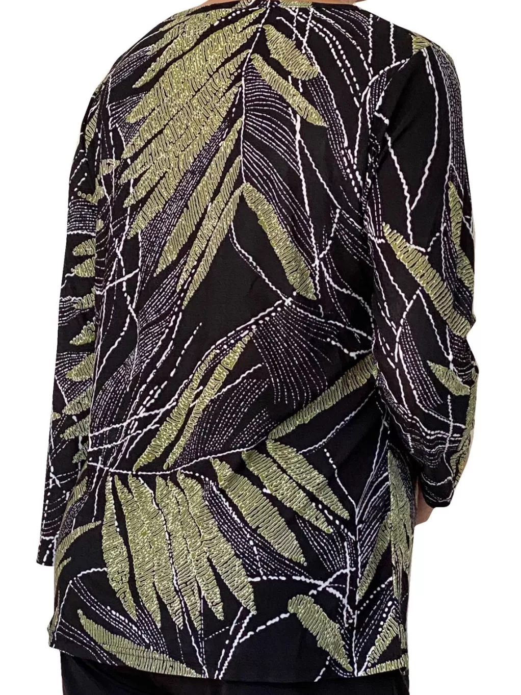 La Cera™ La Cera Savannah Palm Print Cowl Neck Top