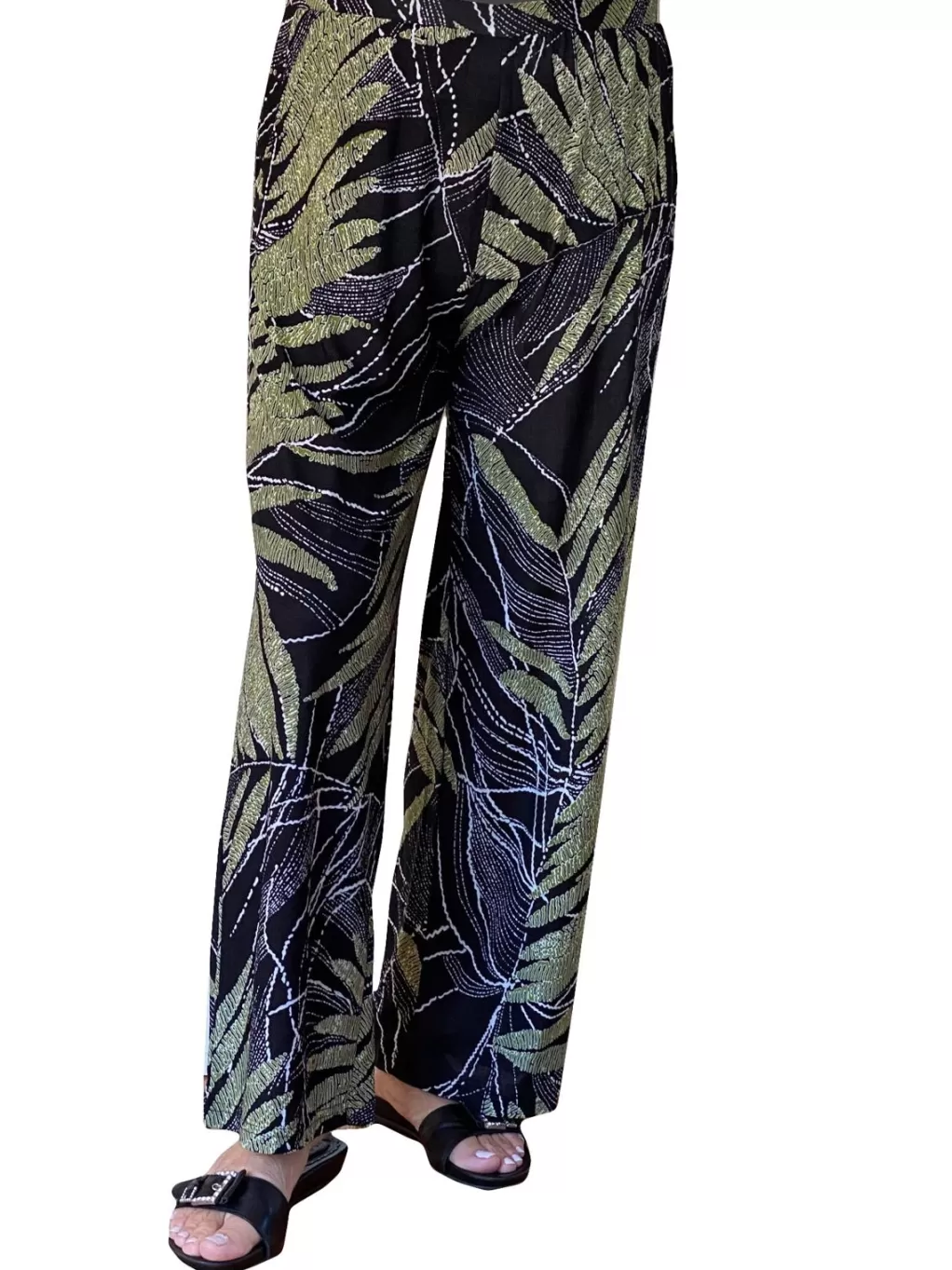 La Cera™ La Cera Savannah Palm Print Cropped Pant