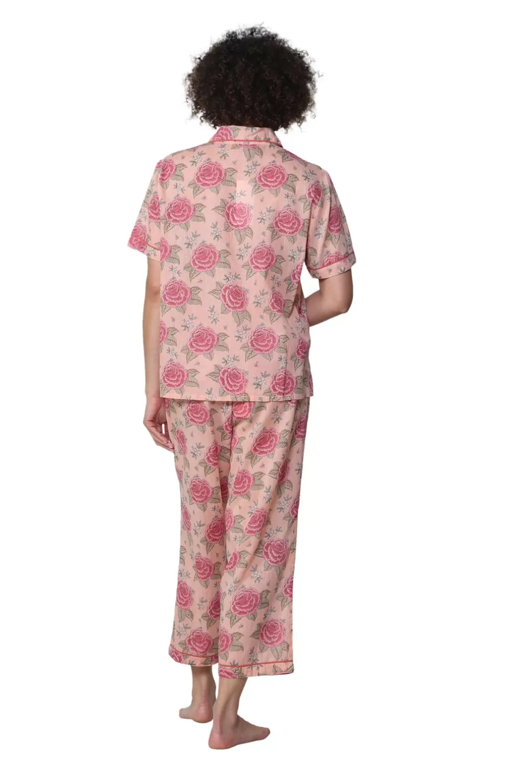 La Cera™ La Cera Short Sleeve Cotton Pajama Set