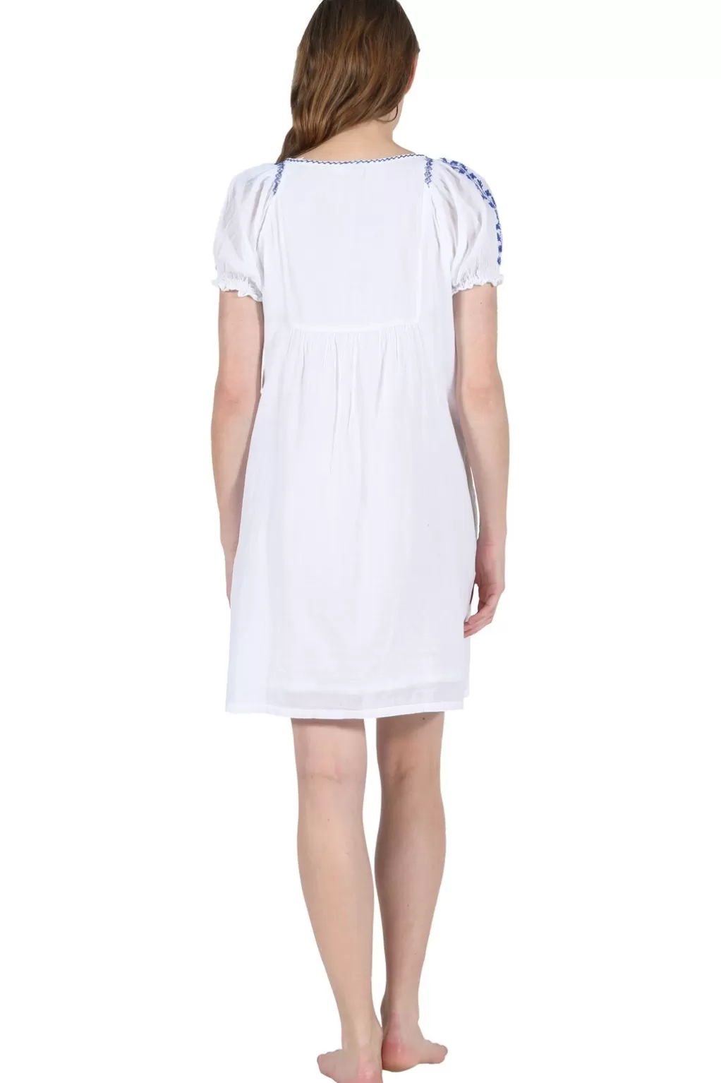 La Cera™ La Cera Short Sleeve Embroidered Peasant Chemise