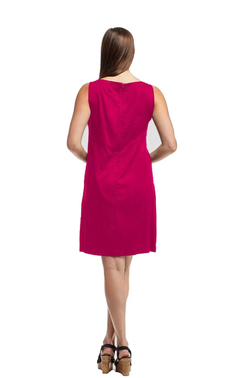 La Cera™ La Cera Sleeveless Floral Applique Cotton Dress