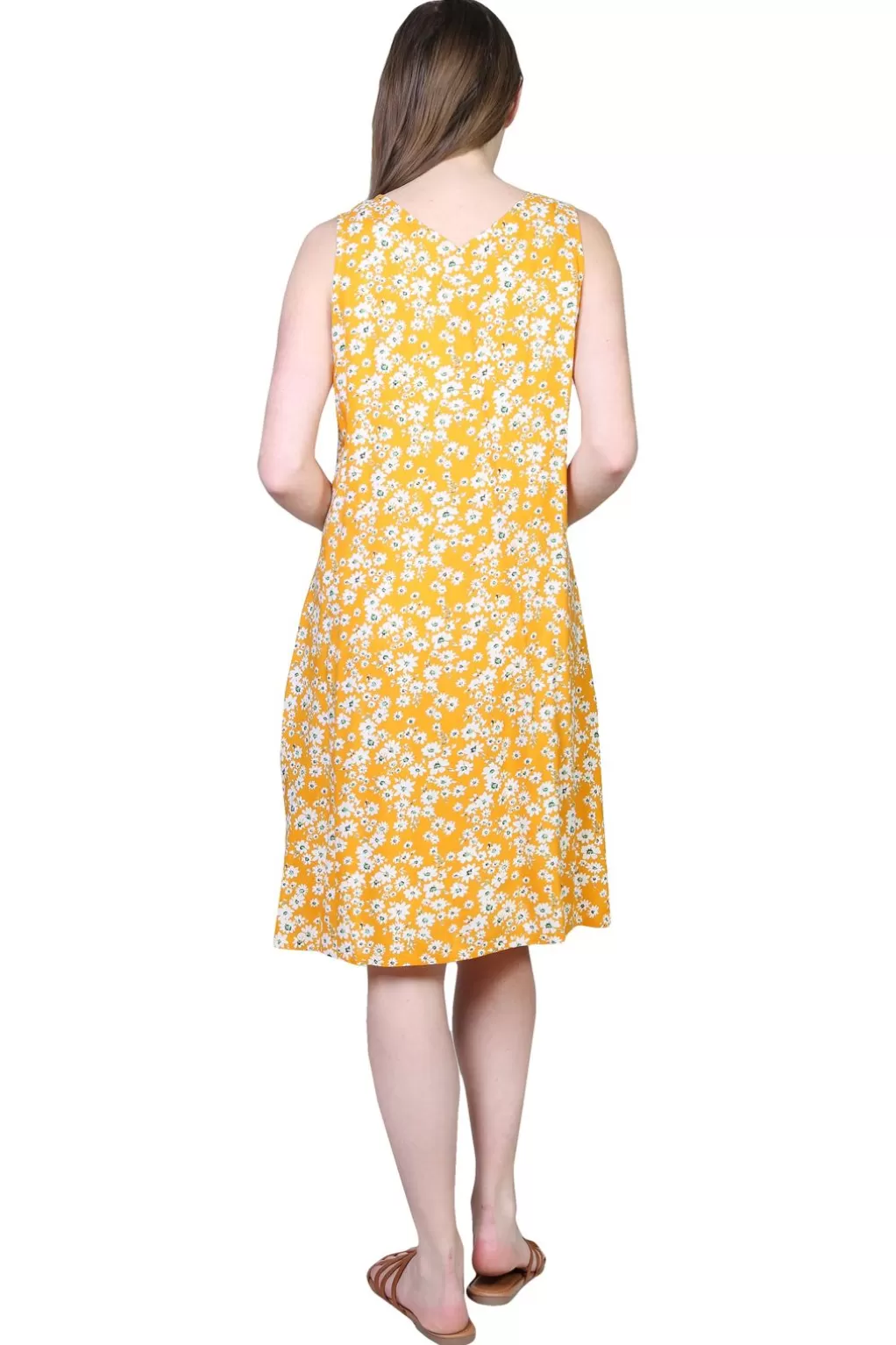 La Cera™ La Cera Sleeveless Rayon Printed A-Line Dress