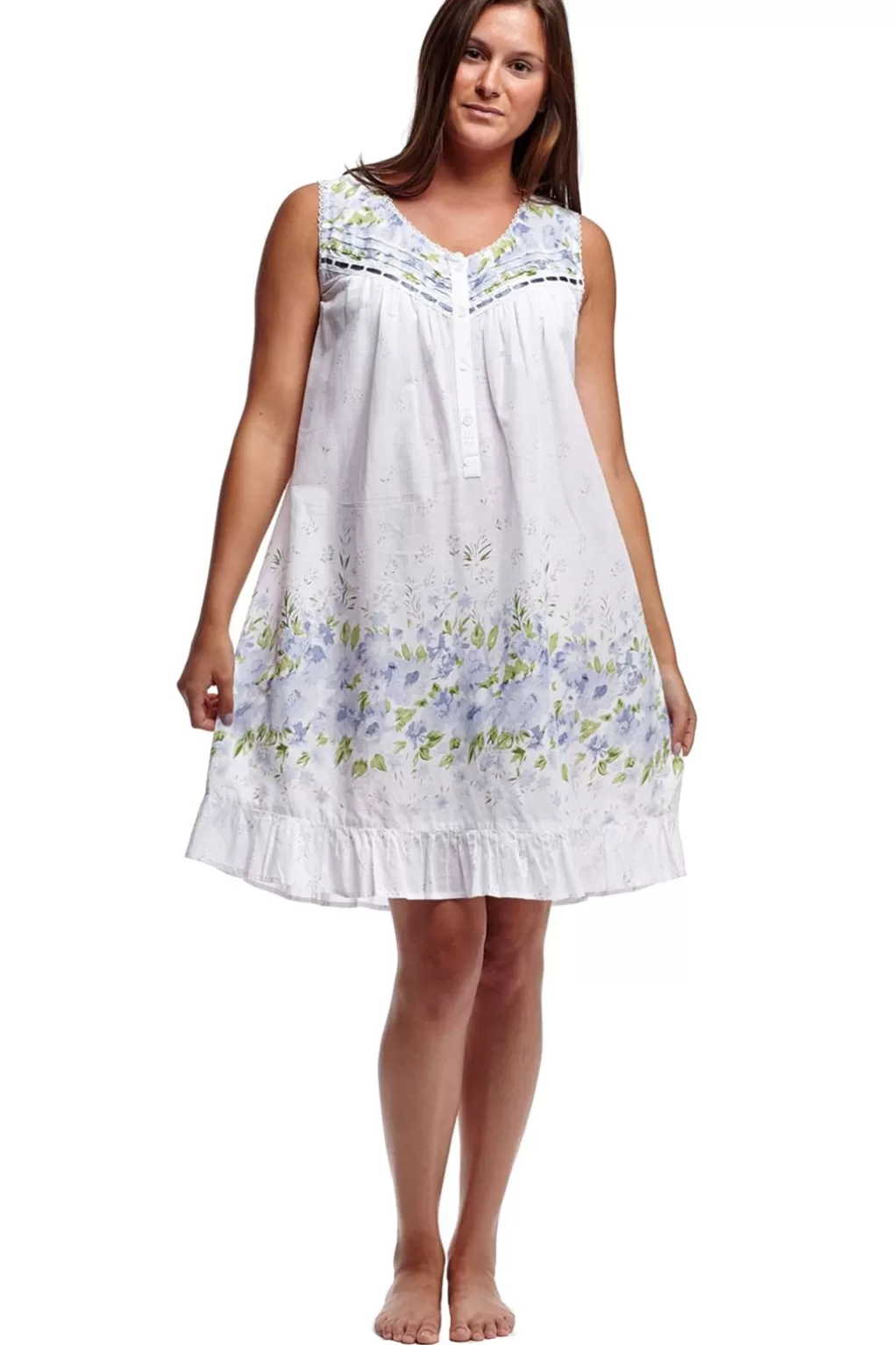 La Cera™ La Cera Sleeveless Ribbon Laced Chemise