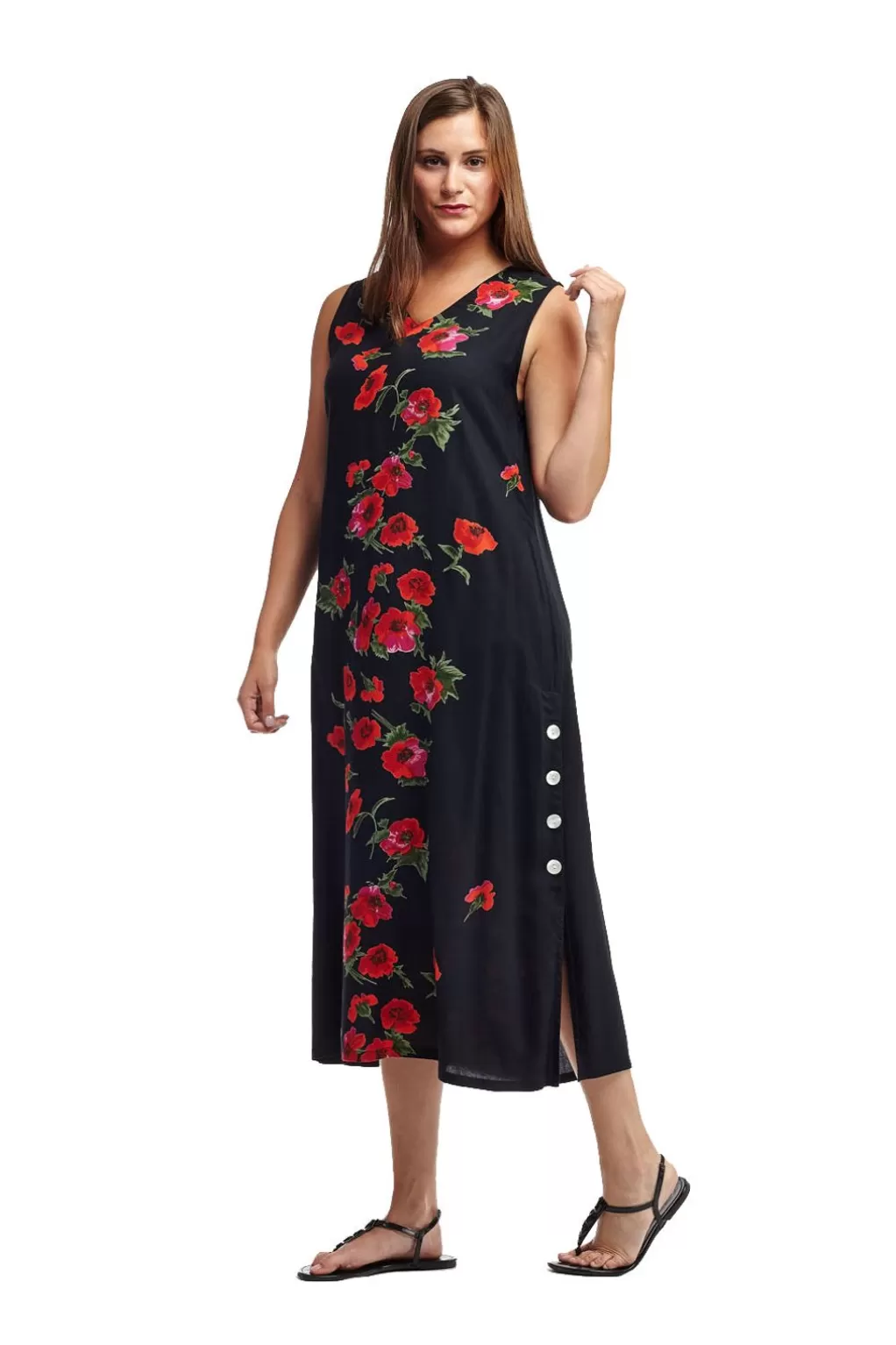 La Cera™ La Cera Sleeveless V-Neck Dress