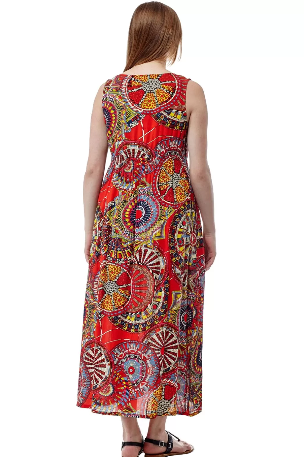 La Cera™ La Cera Sleeveless V-Neck Maxi Dress