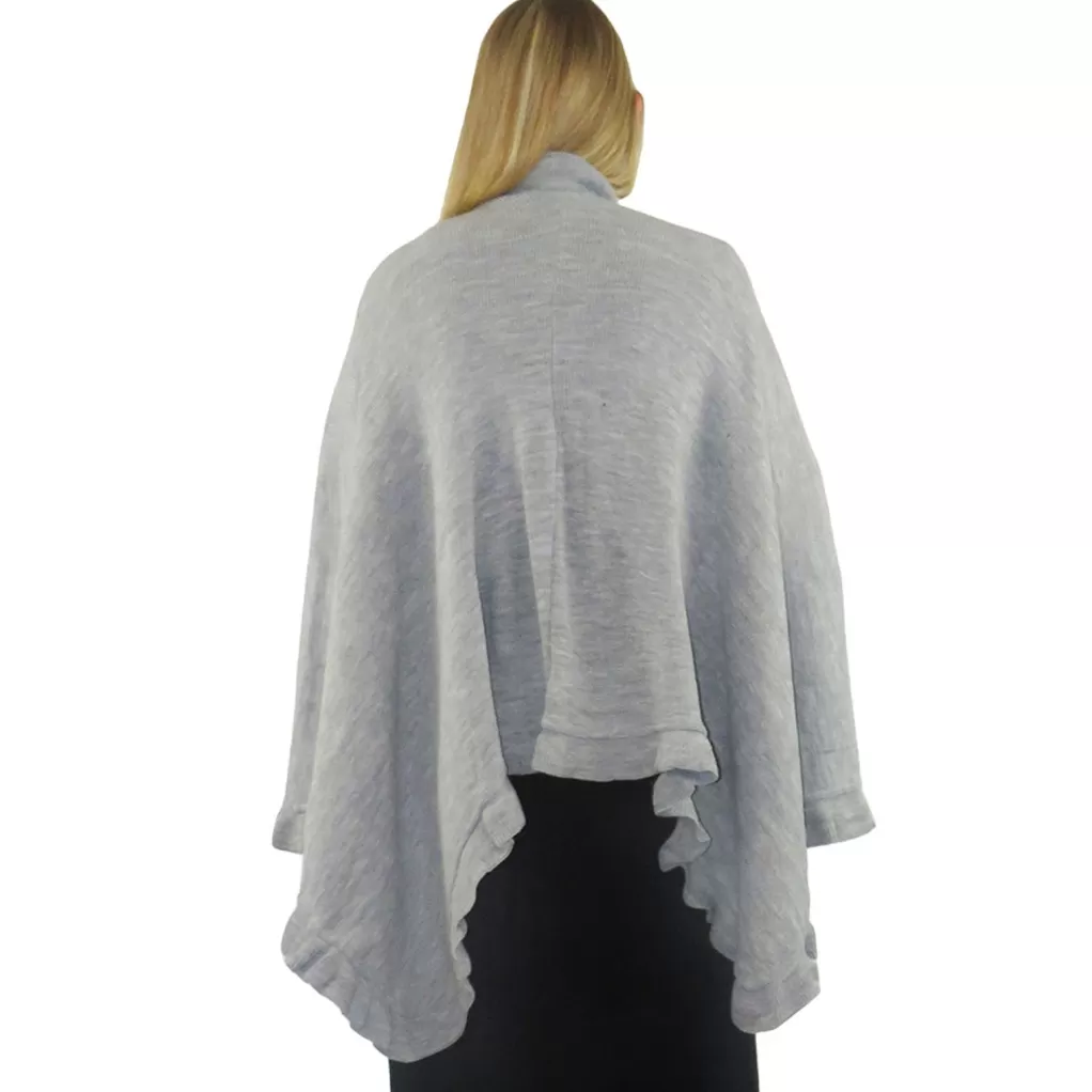 La Cera™ La Cera Solid Split Poncho Shawl