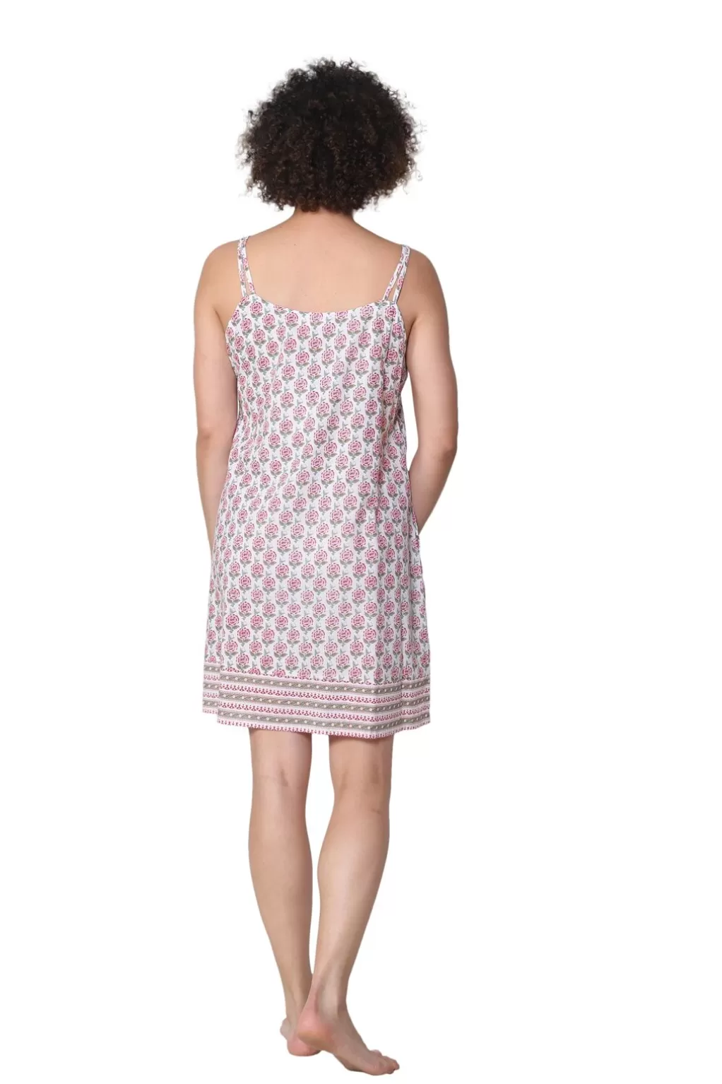 La Cera™ La Cera Spaghetti Strap 100% Cotton Chemise