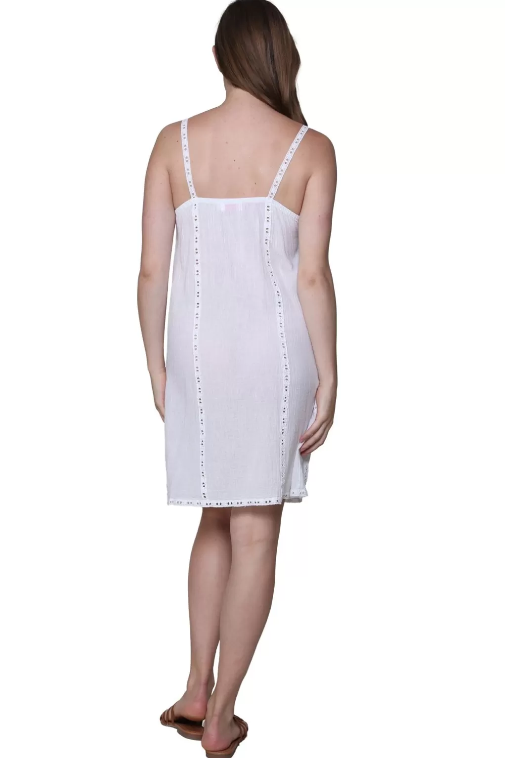 La Cera™ La Cera Spaghetti Strap Embroidered Chemise