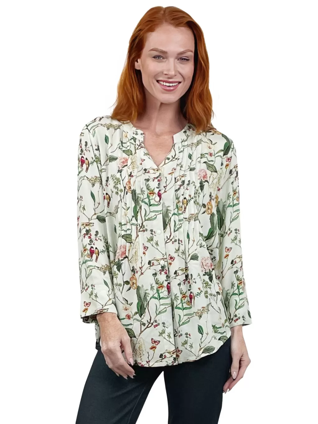 La Cera™ La Cera Springtime Fresh Rayon Print Tunic