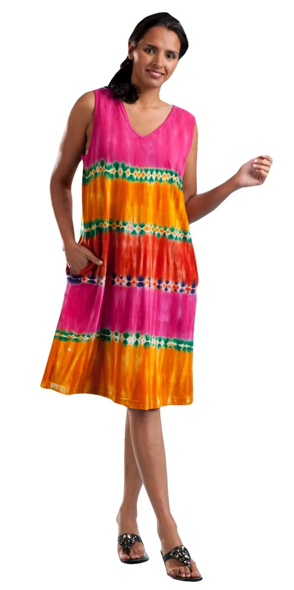 La Cera™ La Cera Tie-Dye Sleeveless Short Dress