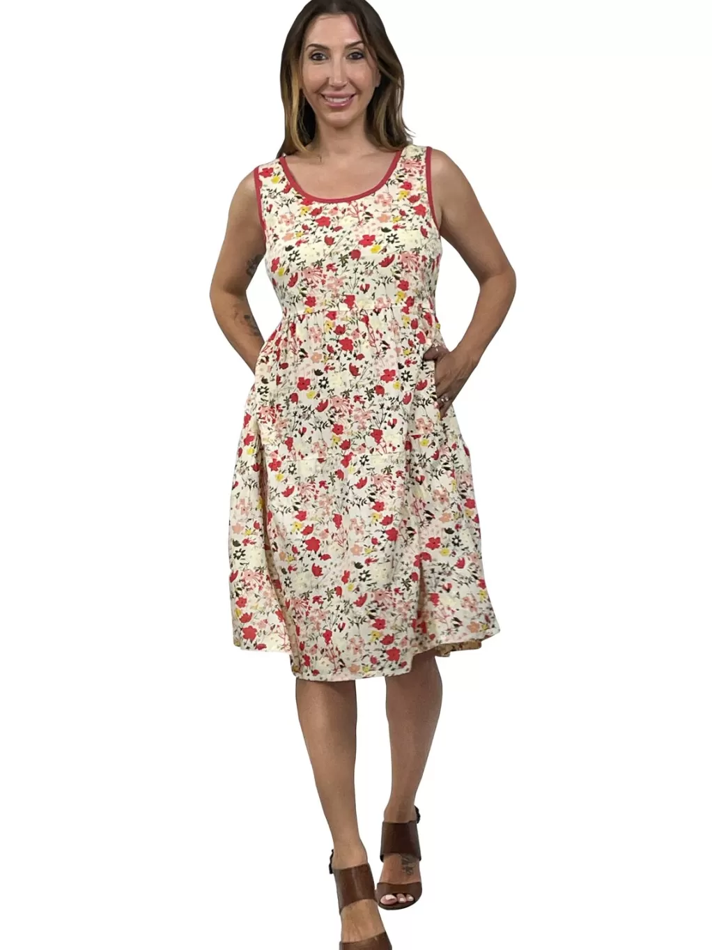 La Cera™ La Cera Tiered Rayon Print Dress