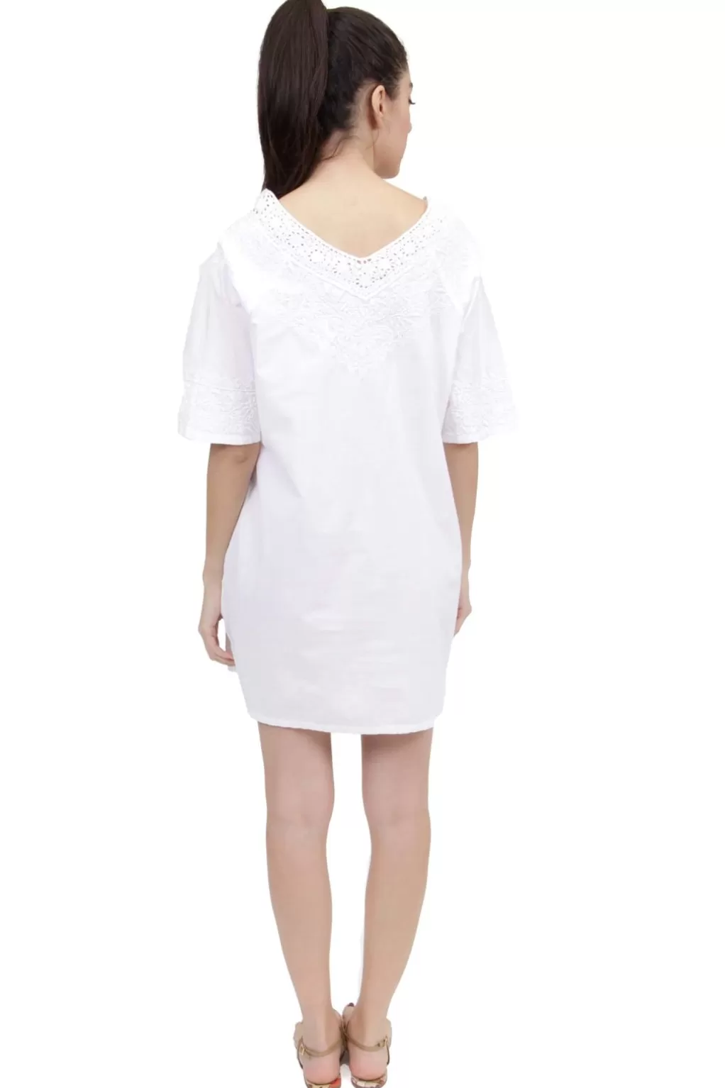 La Cera™ La Cera White Embroidered Cover Up