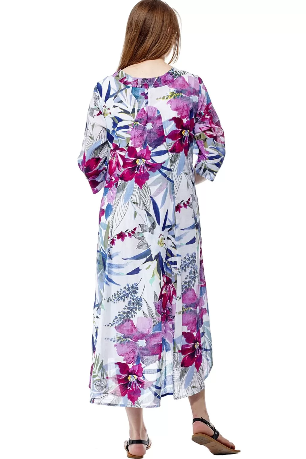 La Cera™ La Cera Women'S High-Low Printed Caftan