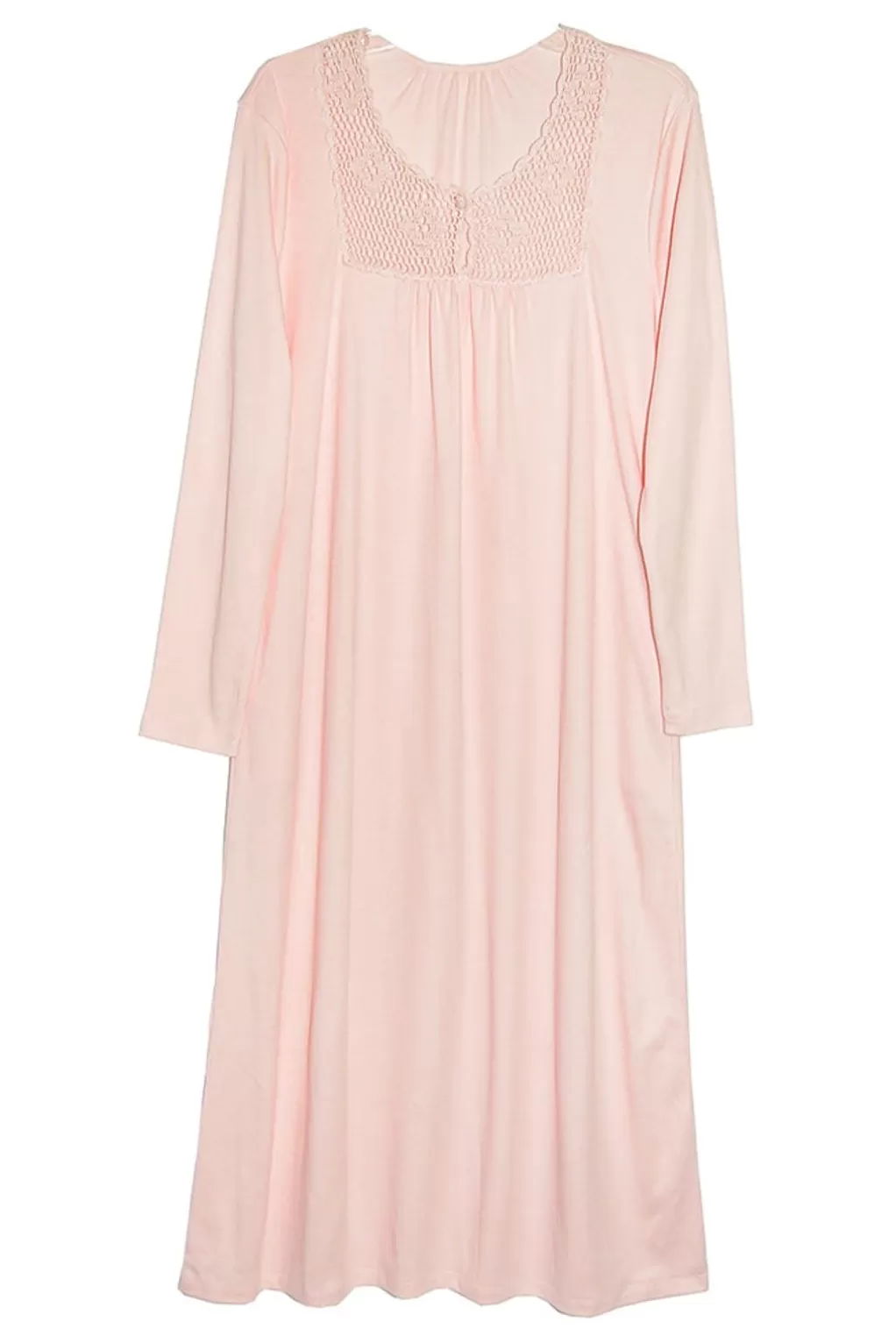 La Cera™ Long Sleeve Crochet Sleep Dress